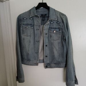 Chaps Light Blue Denim Jacket with Embroidery